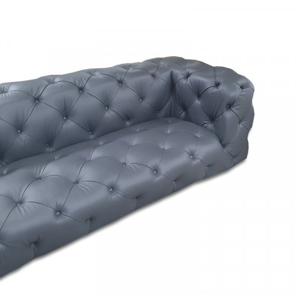 Sofá Chessy GRIS OXFORD 100% Piel Genuina Anilina - Imagen 2