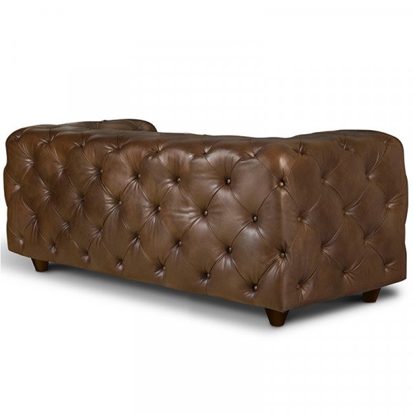 Love Seat Chessy Tabaco 100% Piel Genuina Anilina - Imagen 2