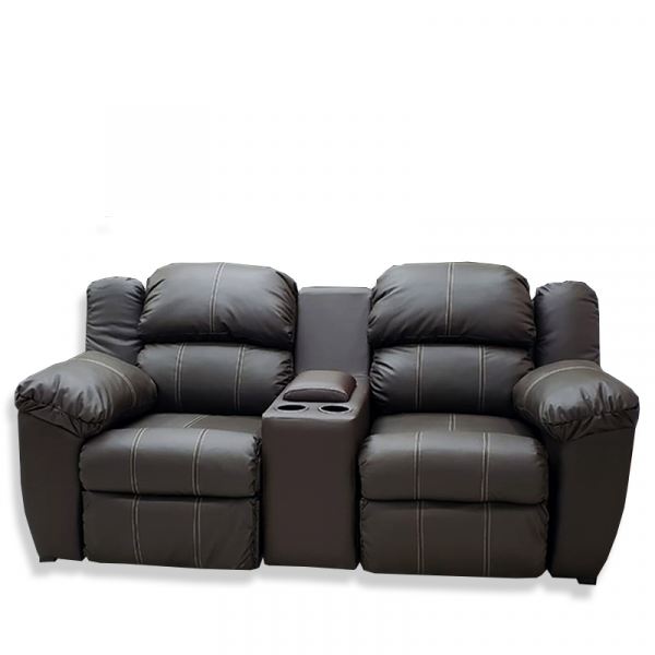 Love Seat Livier Chocolate Piel Genuina Reclinable - Eléctrico - Imagen 2